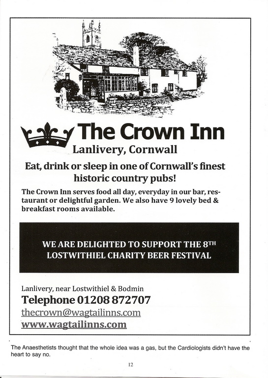 8th Lostwithiel Charity Beer Festival Programme - Page 12